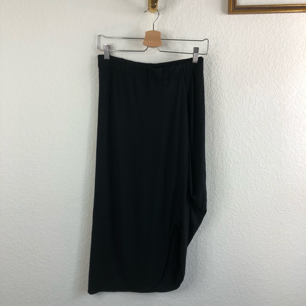 Zero + Maria Cornejo Draped Midi Skirt Slit Wap As